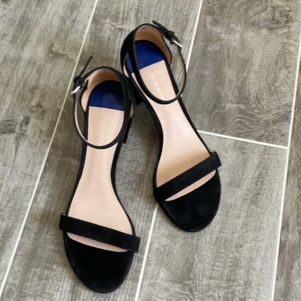 Stuart Weitzman Black Suede Sandal 7.5 - Picture 3 of 12